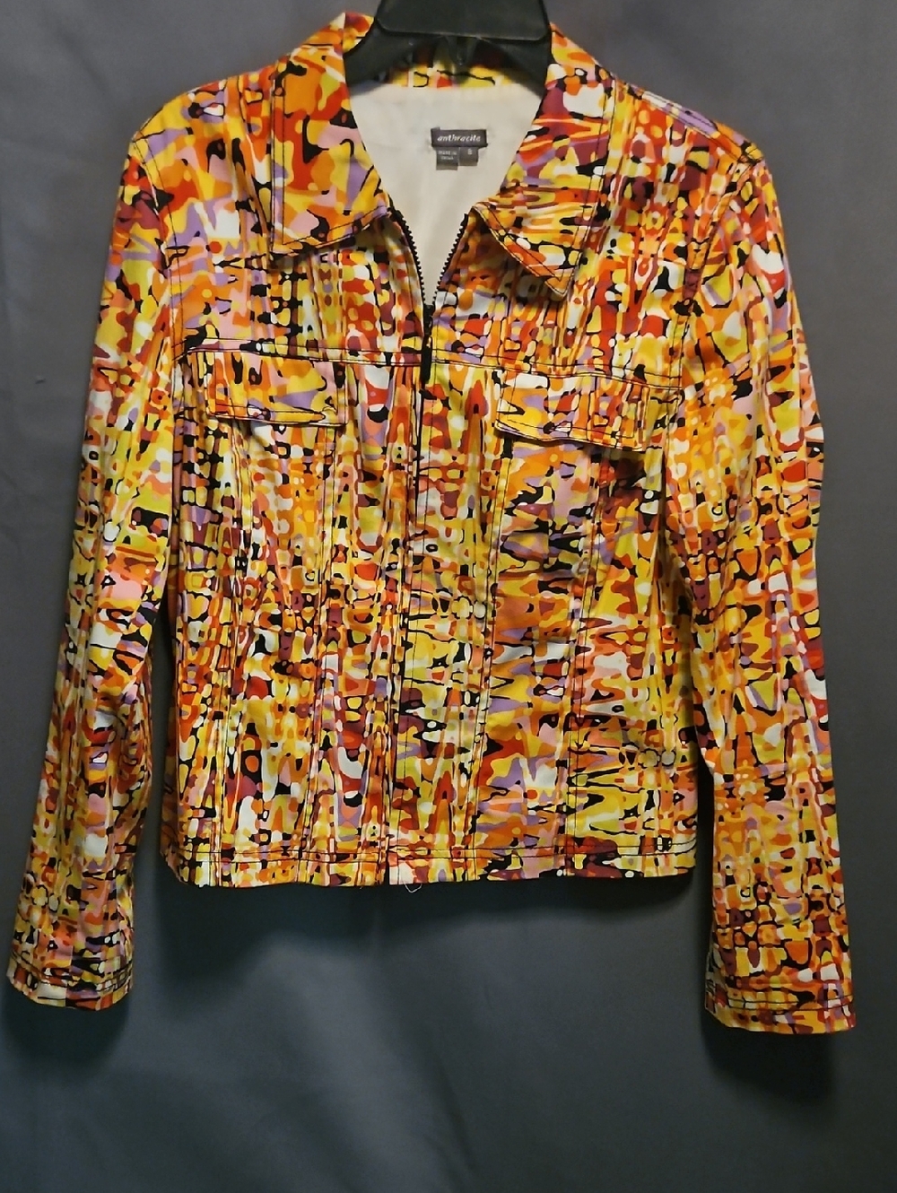 Anthracite Women's Multicolor Printed Jean Jacket